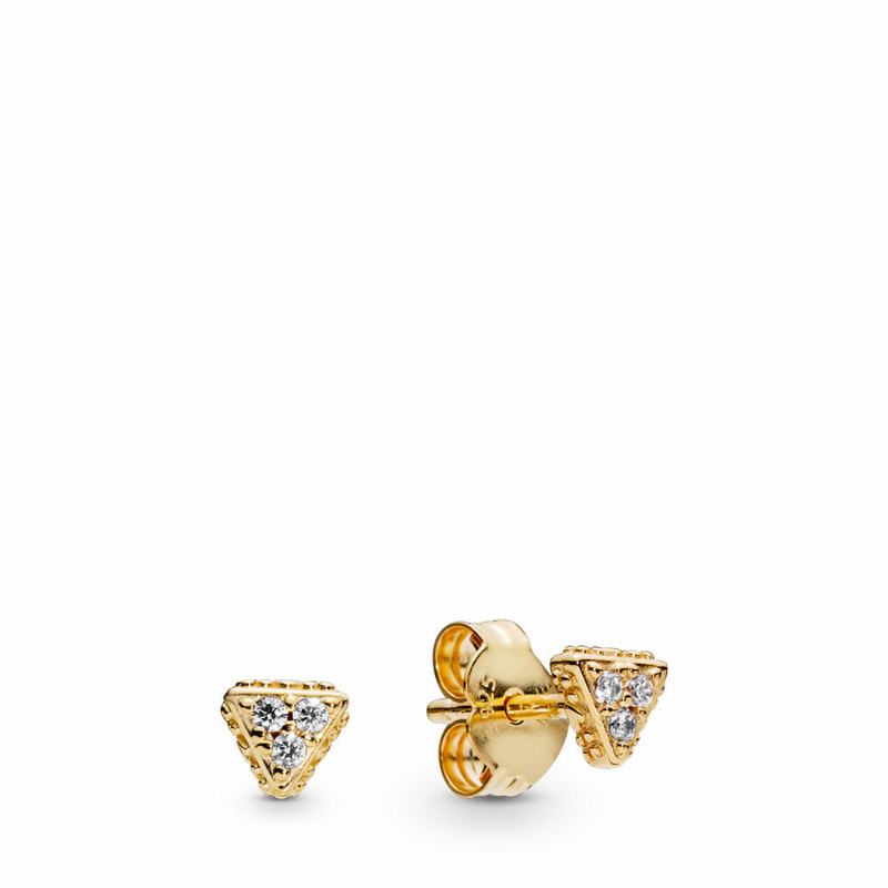 Pandora Australia Shine™ Sparkling Triangles Stud Earrings - 18ct Gold Plated | ODXHGB316